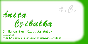 anita czibulka business card